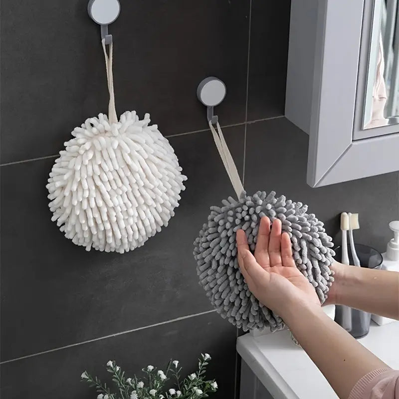 Cute Chenille Hanging Hand Towel for Kitchen & Bathroom
