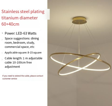 LED Spiral Chandelier with Multiple Rings (One Set)