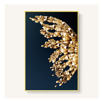 Abstract Gold Butterfly Wings Art for Living Room Decor