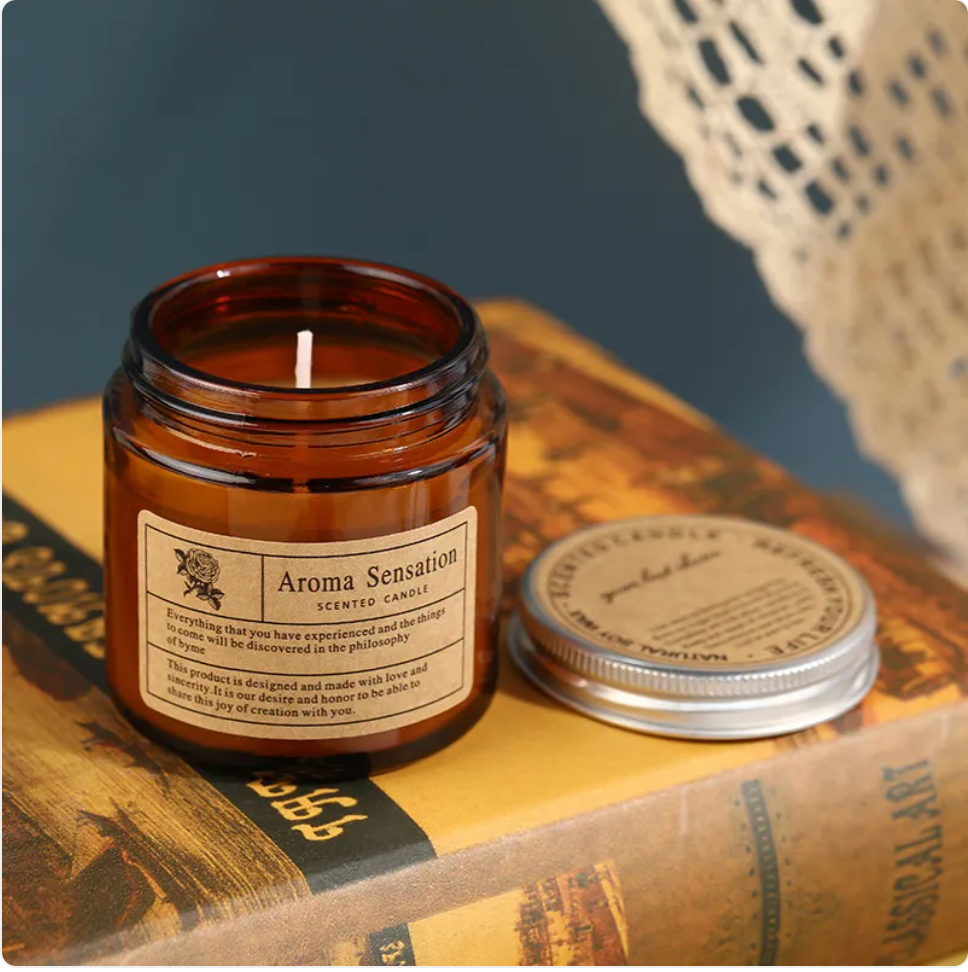 شمعة علاج عطري بنية بدون دخان