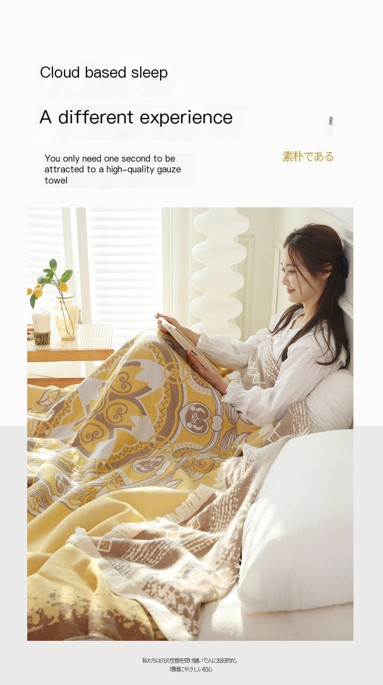 New Cotton Tassel Blanket for All Seasons (Double/Sofa)