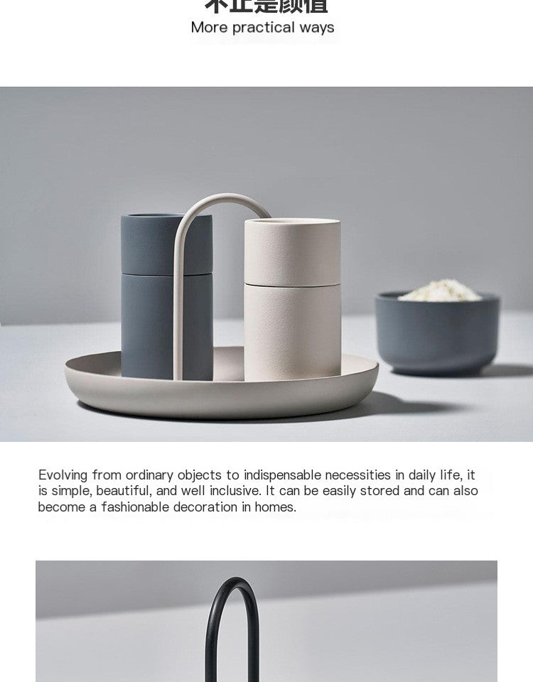 Nordic Modern Round Handle Tray for Storage and Decor