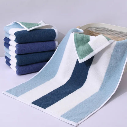 Cotton Stripe Hand Towel - Absorbent Bathroom Accessory
