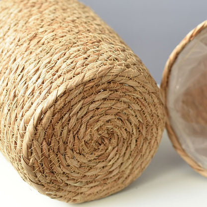 Handmade Straw Woven Flower Pot and Plant Basket