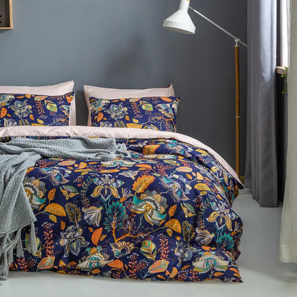 3-Piece Soft Plant Print Duvet Cover Set for Bedroom