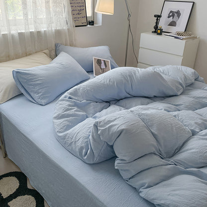 Japanese Style Cotton Bed Linen Set for Students