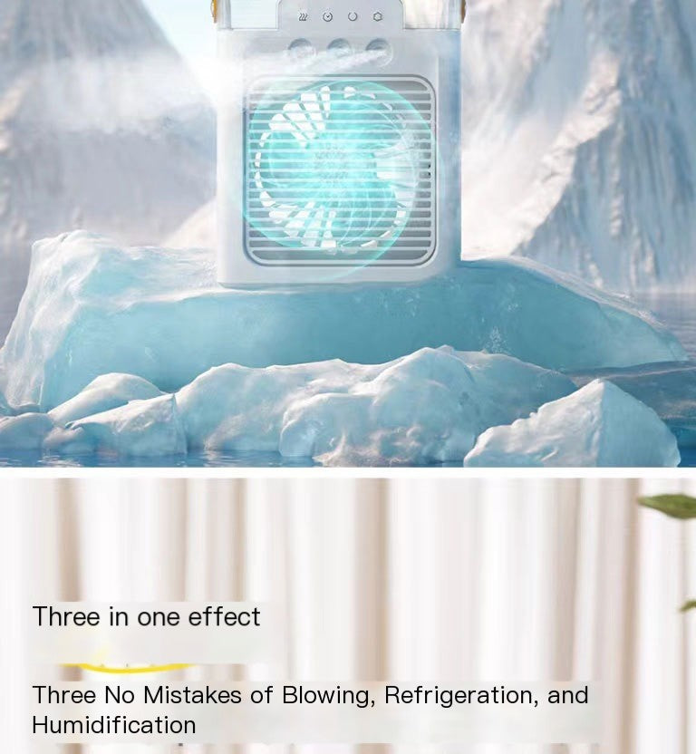 New 3-Hole USB Mist Fan with Night Light (Mini)