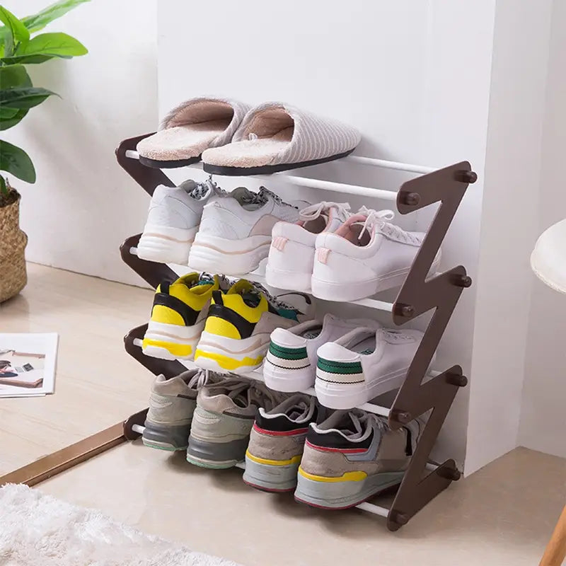 Adjustable DIY Shoe Rack for Hall Closet Storage Shelf