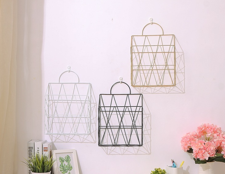 Iron Wall-Mounted Magazine Rack for Living Room