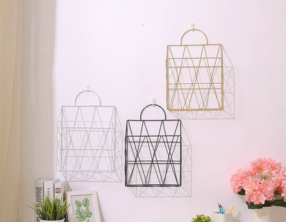 Iron Wall-Mounted Magazine Rack for Living Room