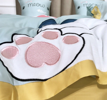 Cotton Satin Cartoon Princess Appliqué Bedding Set