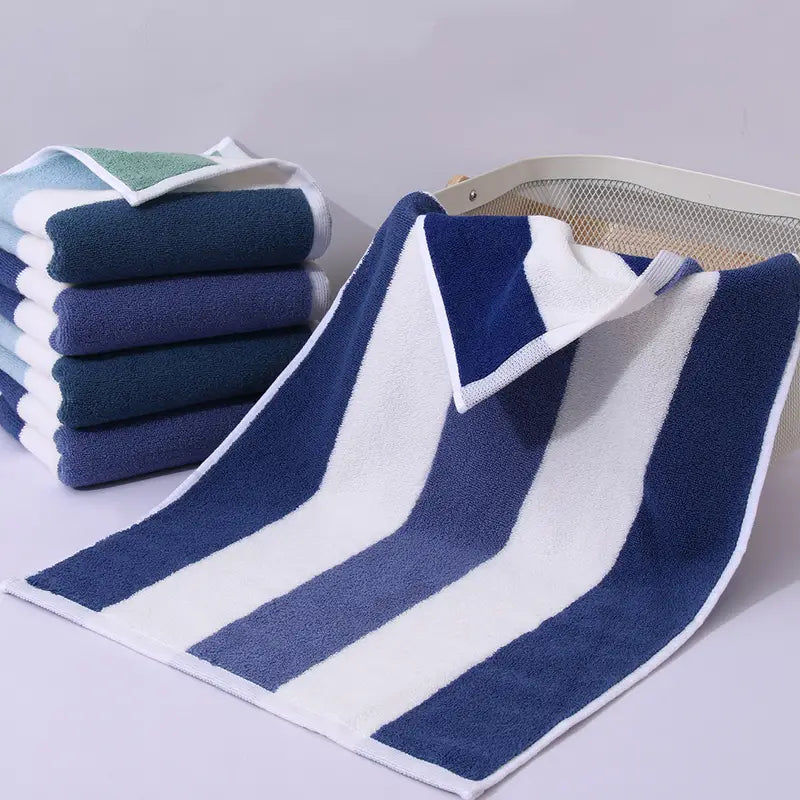 Cotton Stripe Hand Towel - Absorbent Bathroom Accessory