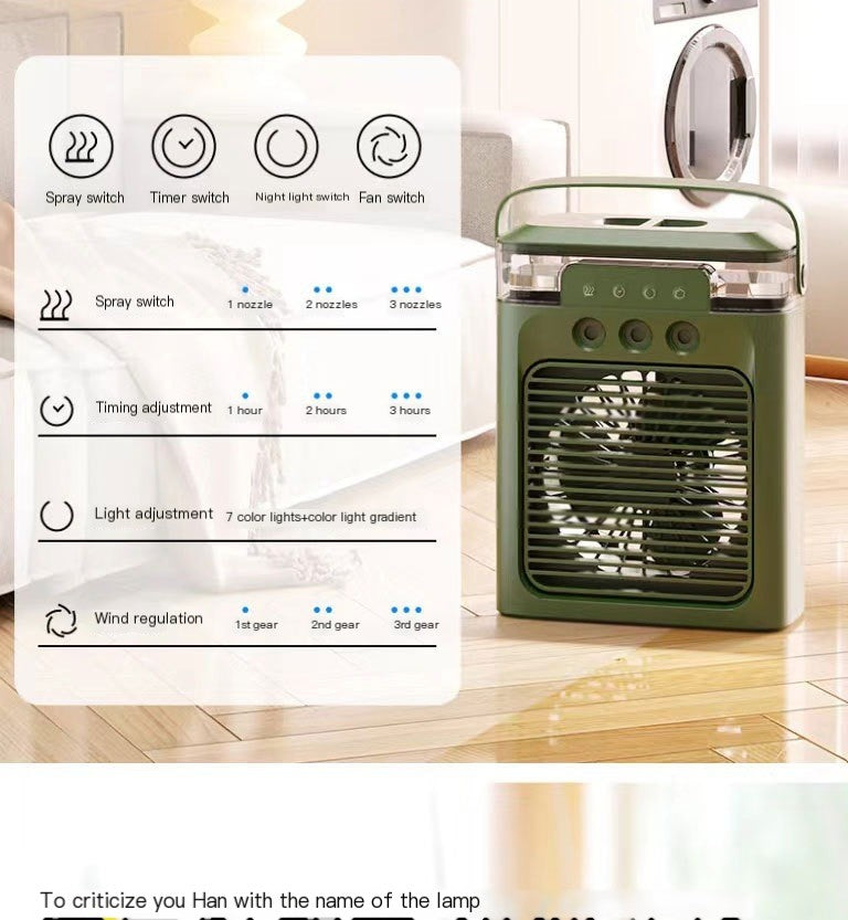 New 3-Hole USB Mist Fan with Night Light (Mini)