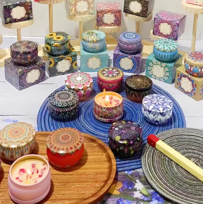شمعة معطرة بالزهور المجففة، شمعة بخور معطرة بالزهور