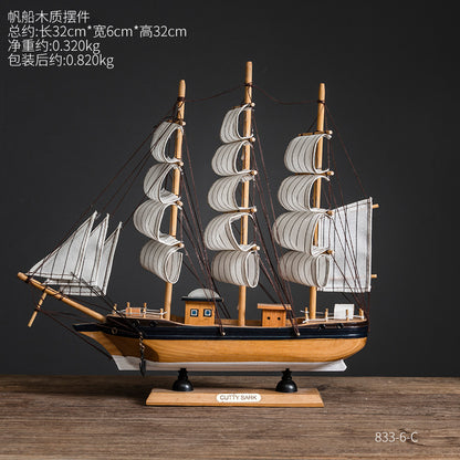 Sailboat Model Home Decor for Living Room Display