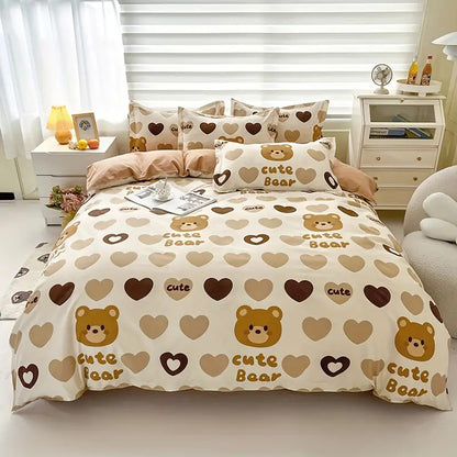 Aloe Vera Cotton Bedding Set with Quilt Cover (4 Pieces)