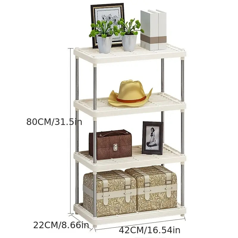 1pc Plastic Storage Rack for Kitchen and Living Room