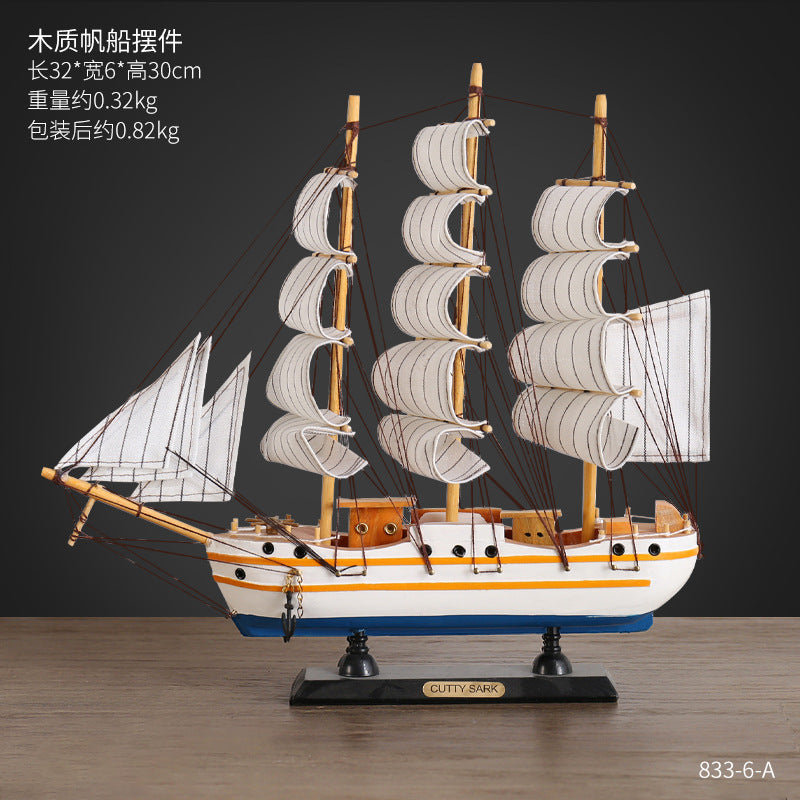 Sailboat Model Home Decor for Living Room Display