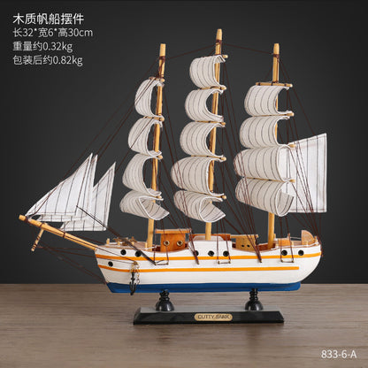 Sailboat Model Home Decor for Living Room Display