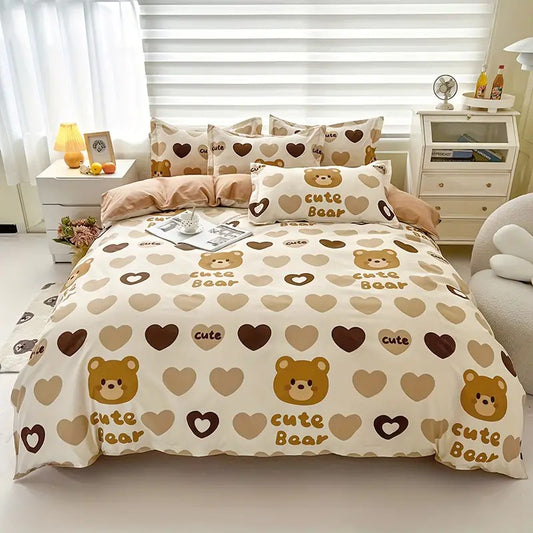 Aloe Vera Cotton Bedding Set with Quilt Cover (4 Pieces)
