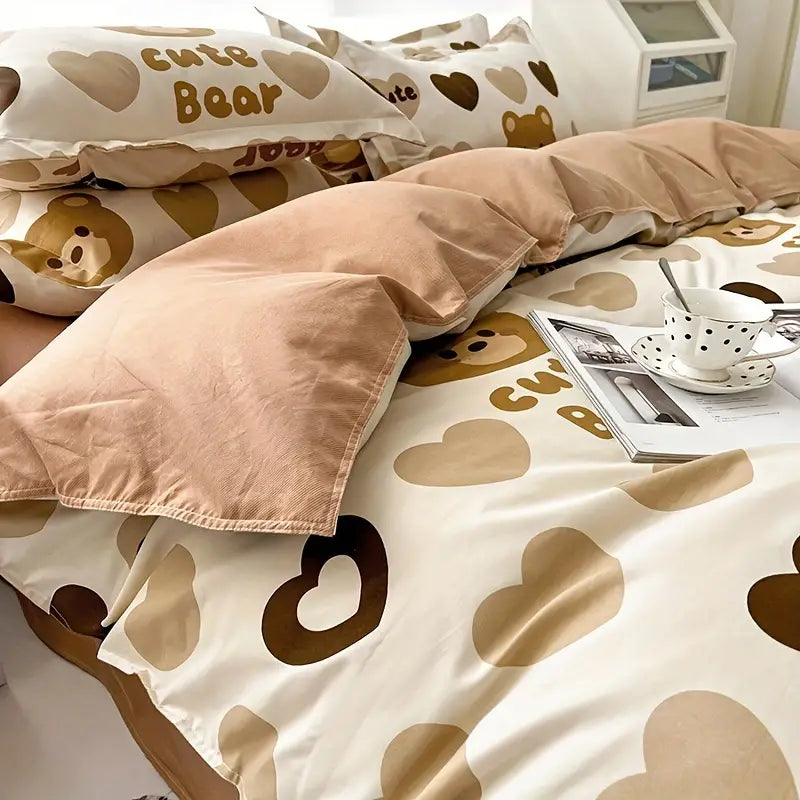 Aloe Vera Cotton Bedding Set with Quilt Cover (4 Pieces)