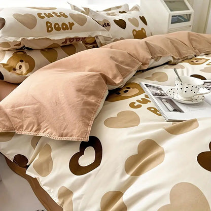 Aloe Vera Cotton Bedding Set with Quilt Cover (4 Pieces)