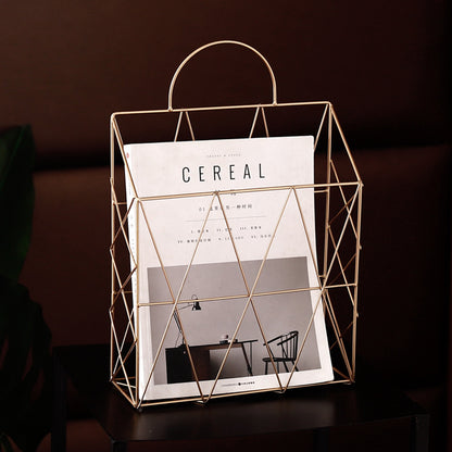 Iron Wall-Mounted Magazine Rack for Living Room