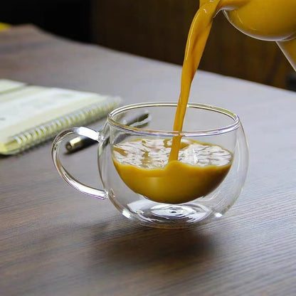 Creative Double-Wall Borosilicate Glass Coffee Mug