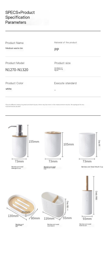 Bamboo Toothbrush Holder and Bathroom Accessories Set