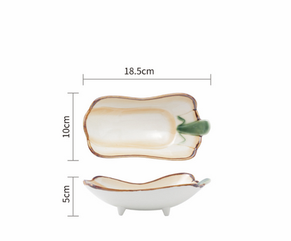 Cute Japanese Ceramic Snack Plates for Home Use