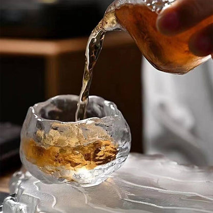 كوب شاي الكونغ فو زجاجي محروق ومثلج لغرفة المعيشة