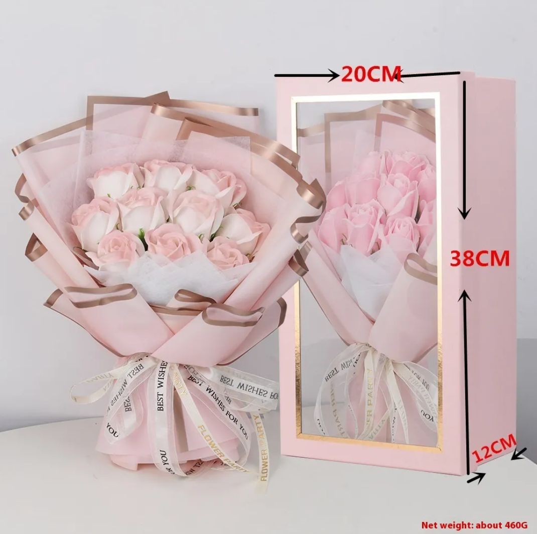 Blue Rose Soap Bouquet Gift Box
