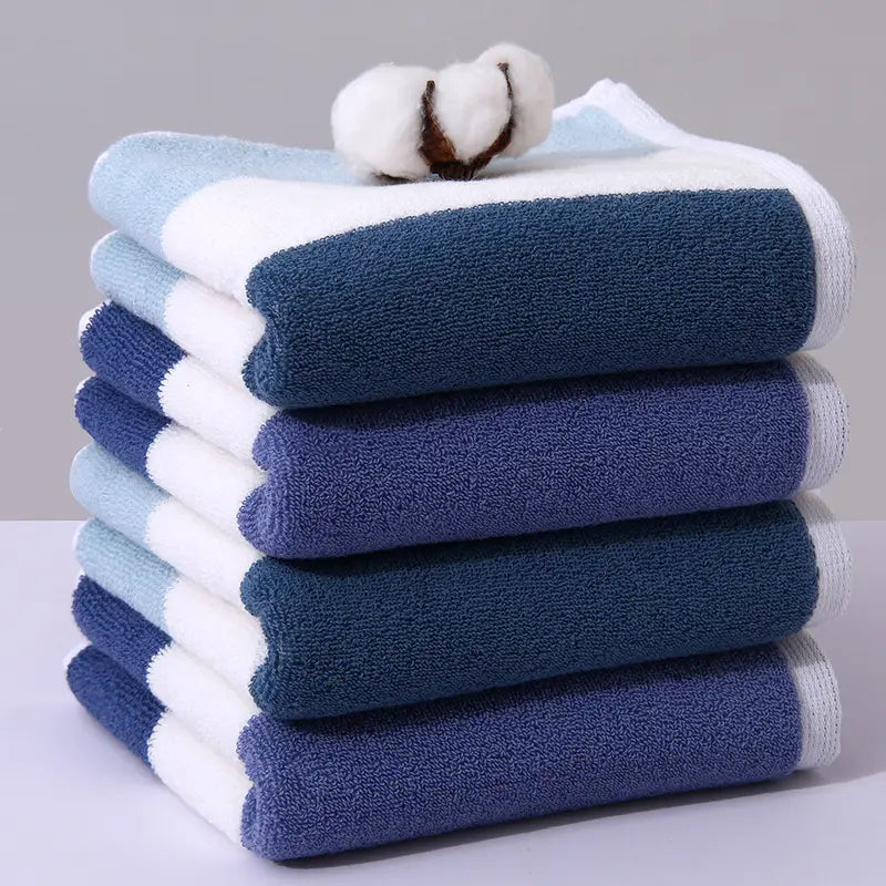 Cotton Stripe Hand Towel - Absorbent Bathroom Accessory