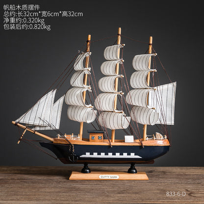 Sailboat Model Home Decor for Living Room Display
