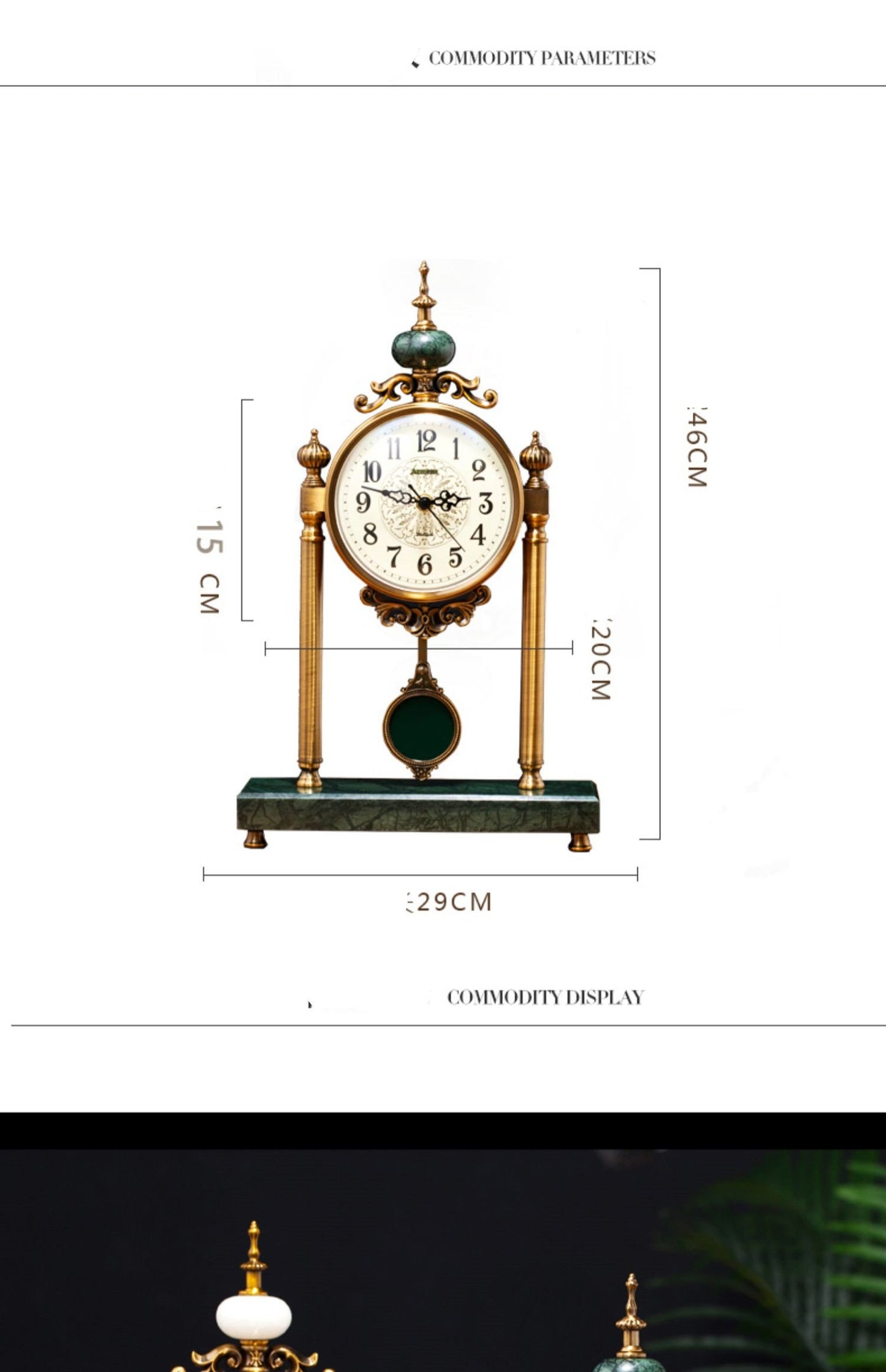 Retro Table Clock for Home Living Room Decoration