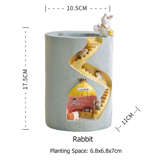 Creative Animal Resin Flower Pot for Succulents
