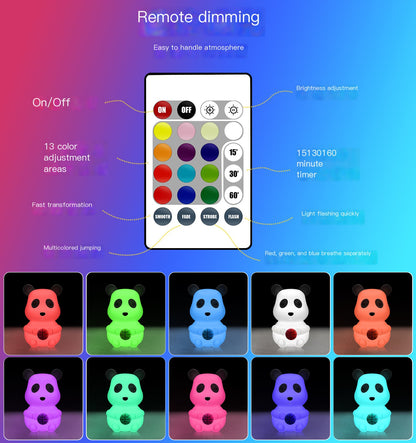 Silicone Charging Color-Changing Panda Night Light