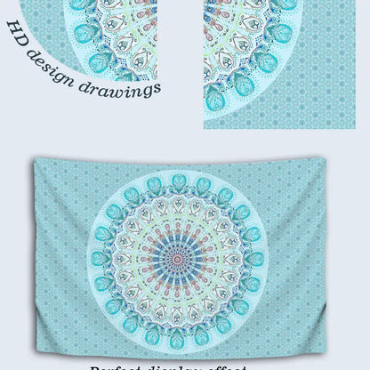 Blue Mandala Tapestry Wall Hanging for Room Decor