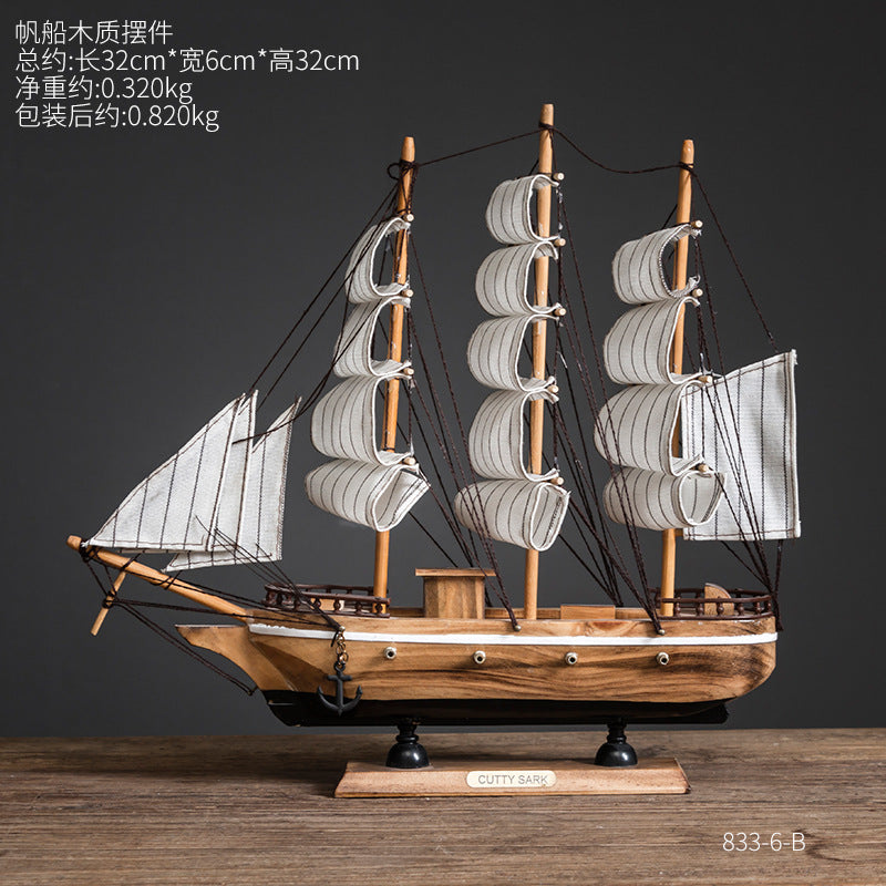 Sailboat Model Home Decor for Living Room Display