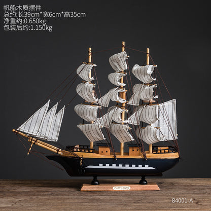 Sailboat Model Home Decor for Living Room Display