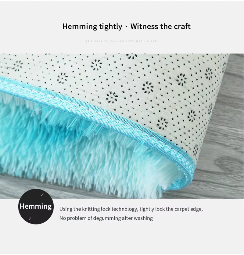 Ins-Style Long Pile Gradient Carpet for Living Room