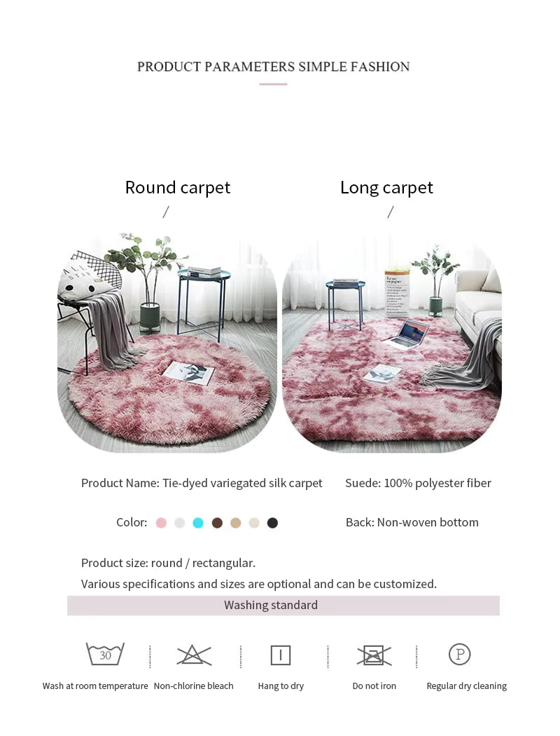 Ins-Style Long Pile Gradient Carpet for Living Room