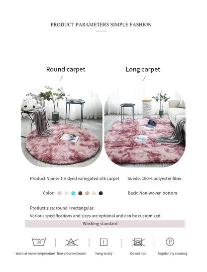 Ins-Style Long Pile Gradient Carpet for Living Room