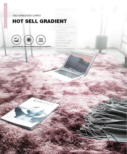 Ins-Style Long Pile Gradient Carpet for Living Room