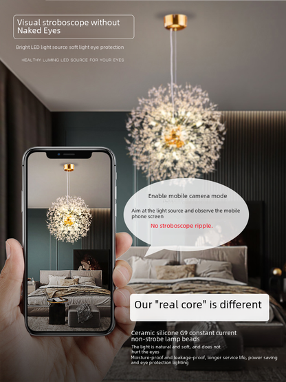 Creative Crystal Dandelion Chandelier for Living Room