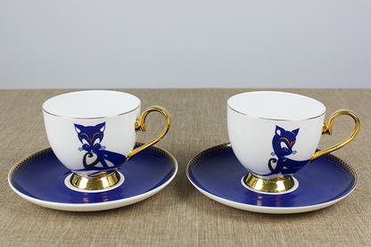 Bone China Coffee Cup Set with Ceramic Tea Service