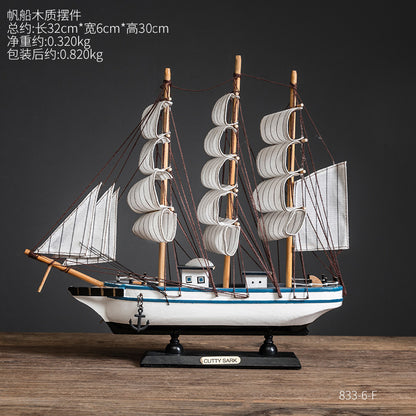 Sailboat Model Home Decor for Living Room Display