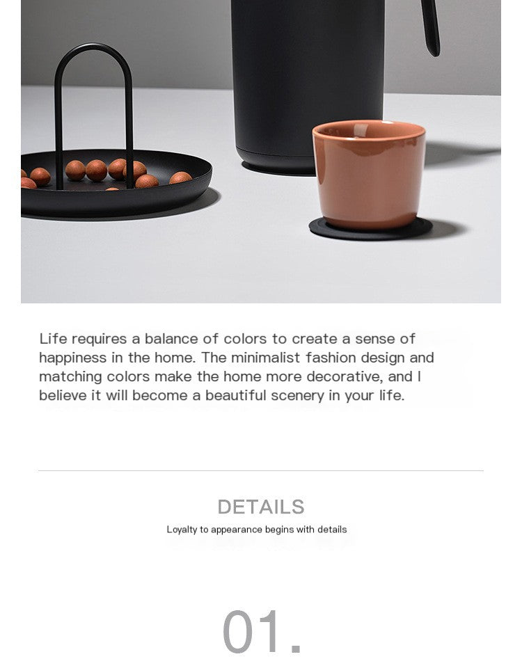 Nordic Modern Round Handle Tray for Storage and Decor