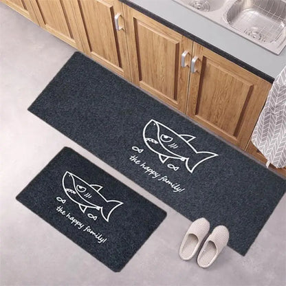 Cartoon Animal Kitchen and Bath Rug, Washable