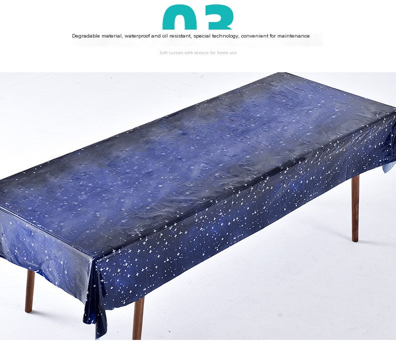 Waterproof Disposable Starry Sky Party Tablecloth